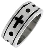 5/16 (8 mm) Sterling Silver Hand Made Cross Ring