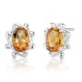 1.50 Carats Oval Shape Citrine Earrings in Sterling Silver