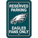 Philadelphia Eagles Plastic Reserved Parking Sign "Reserved Parking: Eagles Fans Only"