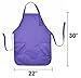 DALIX Apron Commercial Restaurant Home Bib Spun Poly Cotton Kitchen Aprons (2 Pockets) (1, Purple)