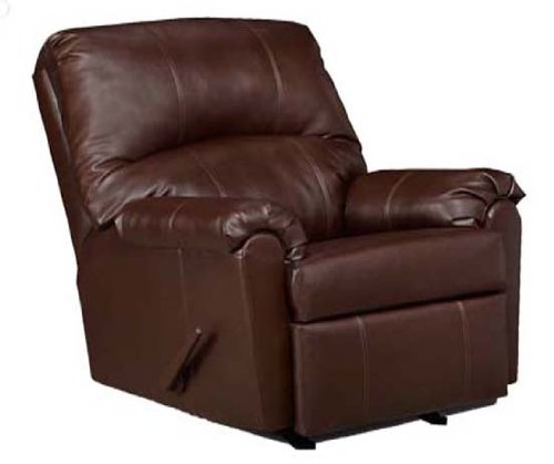 Simmons Walnut Finish Leather Wall-a-Way Recliner