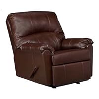 Simmons Walnut Finish Leather Wall-a-Way Recliner
