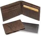 Genuine Buxton Brown Leather Mens Bifold Wallet With Removable Separate Leather Credit Card Id Case New In Box