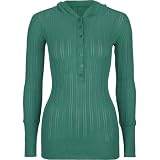 FULL TILT Henley Womens Hoodie Sweater - Green
