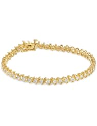 IGI Certified 18k Gold S-Link Diamond Tennis Bracelet (3.0 cttw, H-I Color, SI2-I1 Clarity), 8"