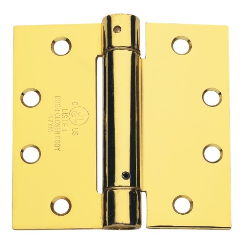 Global CPS4040-US3-M Commercial Grade, Full Mortise Plain Bearing Spring Hinge, Bright Brass