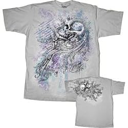 MIAMI INK PREMIUM "REVENGE" 2-Sided Licensed Fine Woven Pewter Cotton Tee