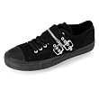 MENS Punk Shoes Casual Rocker Shoes Canvas Zipper Strap Low Top Sneaker