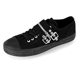 MENS Punk Shoes Casual Rocker Shoes Canvas Zipper Strap Low Top Sneaker