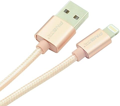 PNGXE 3ft USB Lightning Cable Nylon Braided Data Sync Charging Cord for Iphone 6 / 6 Plus, Iphone 5 / 5s / 5c, Ipad Mini, Ipad Air, Ipod Touch 5 (Rose Gold)