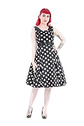 Fitted Cocktail Polka Dot Print Flared-Skirt Square Neck  Dress With a Sash 