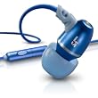 JBuds J5M Earbuds-Style Metal Headphones with Microphone for iPhone, iPad, Tablet, Android (Blue Steel)