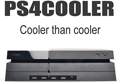 P4COOLER Sony PS4 Stand Accessory Cooler Cooling Pad Fan Chill Mat with 4 ports USB Hub For Sony PlayStation 4 Gaming console with 5M Charge Data USB Cables