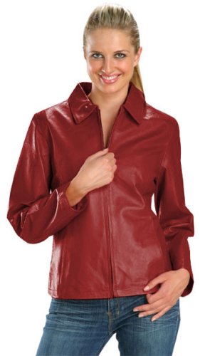 Ladies RED Short Zipper Jacket