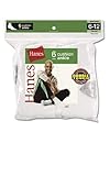 Hanes Men's 6 pack full cushion ankle sock, White, 6-12 Hanes Men's 6 pack full cushion ankle sock, White, 6-12