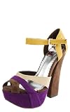Bety1 Colorblock Ankle Strap Retro Heels BROWN