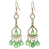 Green chalcedony chandelier earrings
