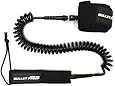 'STORM' SUP Leash 10' COILED by Bullet Proof Surf - Double Stainless Steel Swivels and Triple Rail Saver
