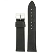 Genuine Leather Watch Band Semi Gloss Finish Black 20mm