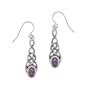 Sterling Silver Celtic Knot Amethyst Linear Drop Earrings