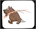 Decorated Mouse Pad with beaver, carrying, cartoon, branch, wood, animal, carting
