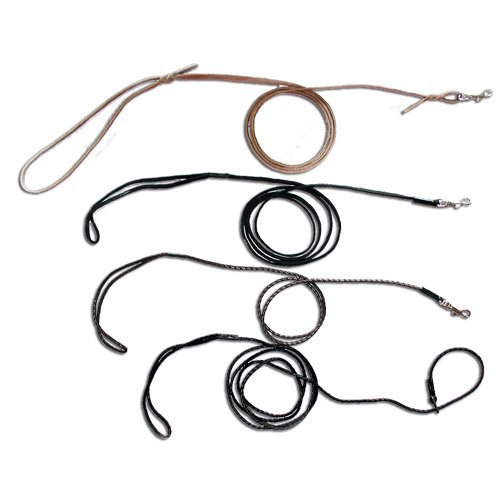Cherrybrook Braided Leather Snap Lead 1/8-inch x 3-feet Black