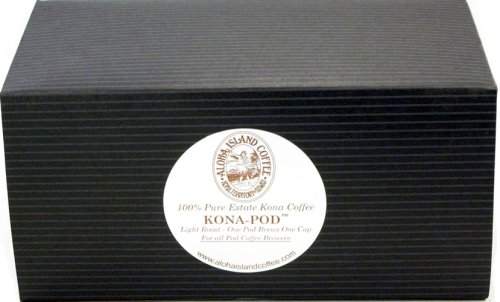 Aloha Island Coffee KONA-PODS - Light Roast, 100% Pure Kona Coffee Pods, 36 Count Box by Aloha Island Coffee Company