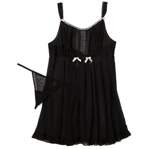 Betsey Johnson Ladies Plus-Size Chiffon And Heirloom Lace Babydoll