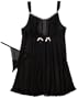 Betsey Johnson Women's Plus-Size Chiffon And Heirloom Lace Babydoll,Black - 001,1x