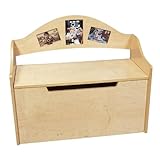 Gift Mark Natural Toy Chest /Bench with Photo Frames, Natural