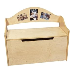 Gift Mark Natural Toy Chest  Bench with Photo Frames, Natural by Gift Mark