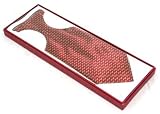 Mens Designer Hand Made 100% Silk Tie - Red with White Dash Design - Complete with Gift Box