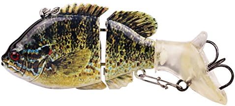 2 Pieces Fishing Multi Jointed Swimbait Hard Lures Life-like Bluegill Sunfish Bass Killer 3" Type 4