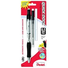 Pentel Quick Dock Automatic Pencil with Refill Cassette and 3 Erasers, 0.5mm, 1 Pack (QD5ELE3BP)