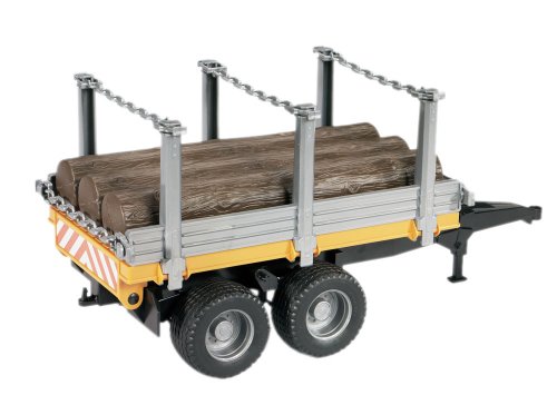 Childrens Toyshop  Toys : Bruder 02213 Timber Trailer with 3 Trunks