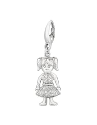 Sterling silver 0.09ct TDW Diamond Girl (Charm)