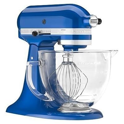 KitchenAid Electric Blue 5 Qt Glass Bowl Stand Mixer KSM155GBEB Works IGN