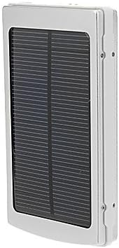 NWE 10000mAh Solar Power Bank External Battery for Mobile Device Silver