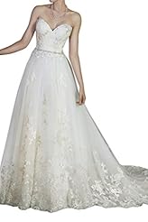 Strapless Lace Applique Natural   Waistline Sweetheart Satin  Dress