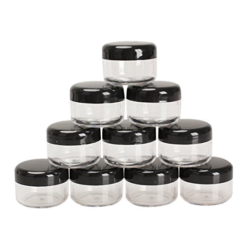 Vktech 10Pcs 5g/ml Cosmetic Empty Jar Pot Eyeshadow Makeup Face Cream Container (Black)