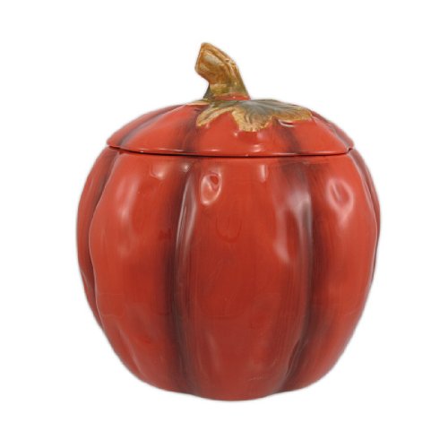 Ceramic Pumpkin Cookie Jar Home Garden Kitchen Dining Food Storage Jars
