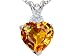 1.76 cts Genuine 8mm Heart Shaped Citrine Pendant - 14kt White or Yellow Gold