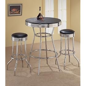 Retro Polished Chrome Bar Table by Bar Stools