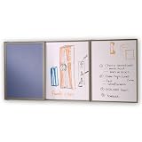 Ghent 41301 VisuAll PC, Melamine Markerboard With Blue Fabric Tackboard
