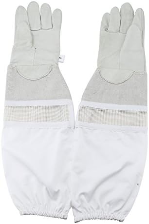 EasyBest Beekeeping Protective Gloves White Sheepskin Breathable Gloves