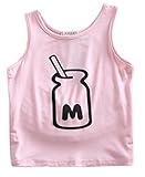 (コ-ランド) Co-land キッズ キャミソール タンクトップ 子供服 トップス tシャツ ベビー 赤ちゃん ジュニア ミルク瓶柄 男の子 女の子 夏着 ピンク 110cm