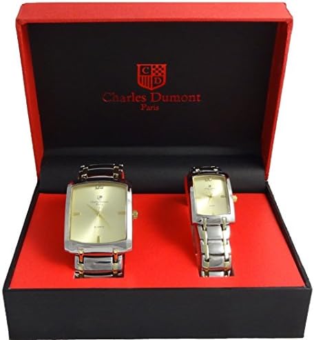 Charles Dumont Paris His & her Gift Set Silver & Gold Two Tone Alloy Metal Case
