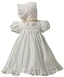 New Satin & Pearl Christening Baptism Dress Gown & Bonnet