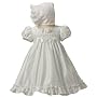 New Satin & Pearl Christening Baptism Dress Gown & Bonnet