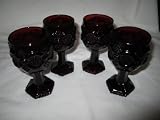 Avon Ruby Cape Cod Water Glassware Goblet (Set of 4)